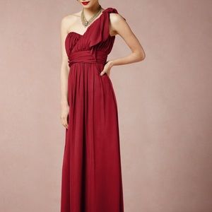 BHLDN Grecian Chiffon Red Dress